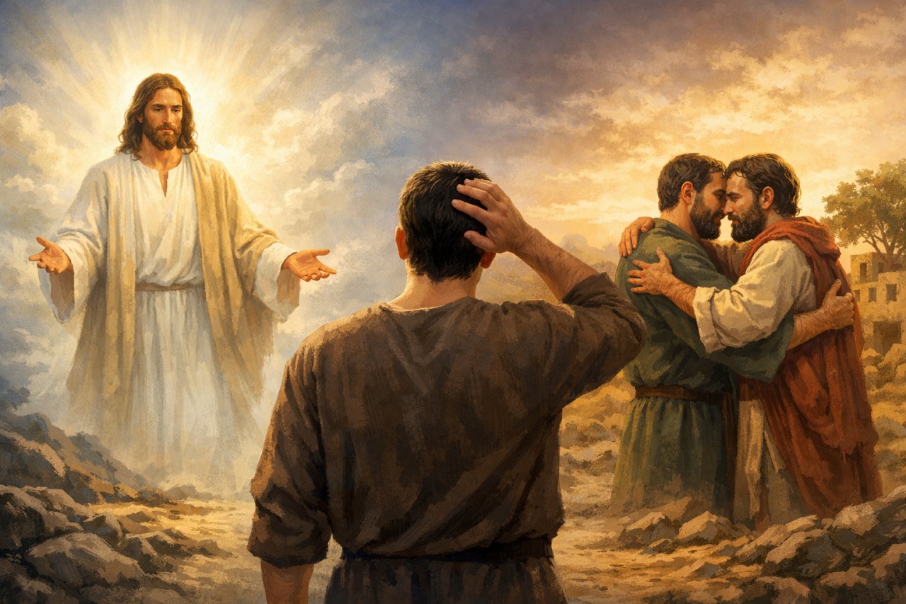 Przebaczenie Boga uwarunkowane przebaczeniem drugiemu cz�owiekowi (�k 4, 24-30)